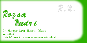 rozsa mudri business card