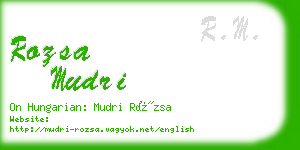 rozsa mudri business card